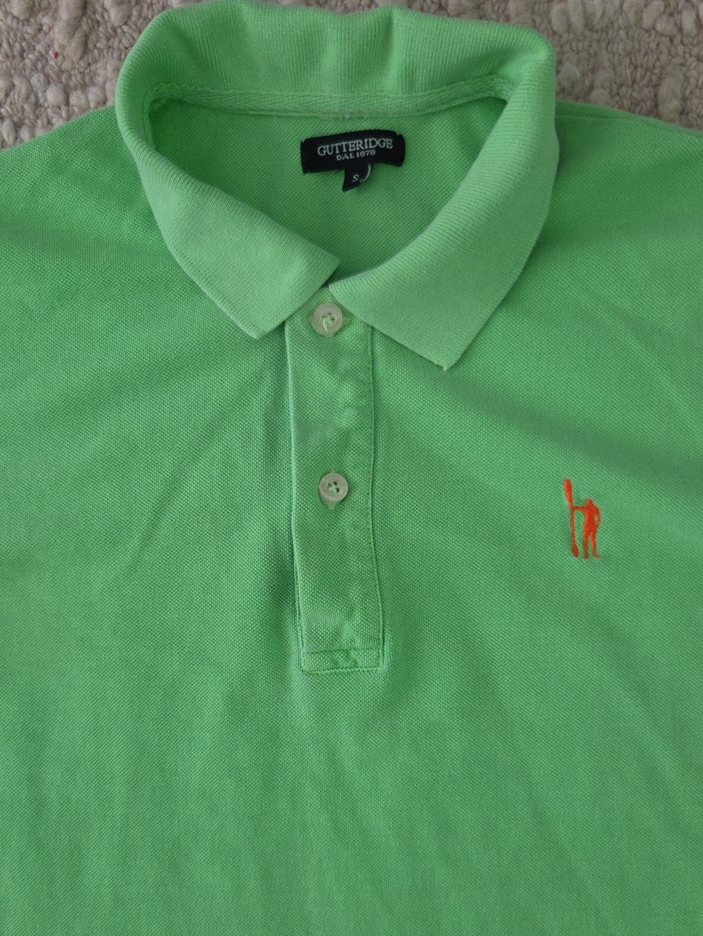 Gutteridge 1878 Italian Tailoring Polo Shirt Men's Small Lime Green Cotton